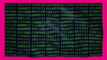Binary code waving on the flag on green screen video