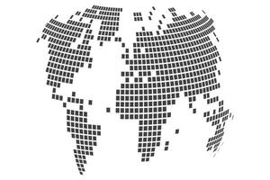 Abstract dotted globe representation with a dotted world map design vector