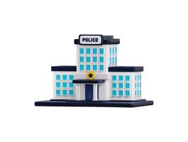 Police station building icon 3d rendering illustration vector