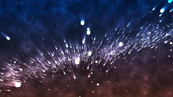 Abstract background of light trails and particles of the universe video