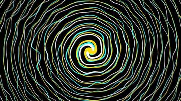 Distorted spiral lines that rotate video