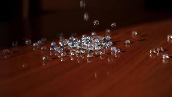 Gems fall on the table video