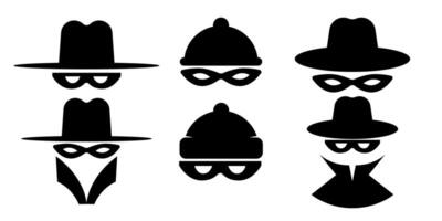 Incognito icons. Collection of anonymous and strangers vector