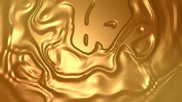 Abstract background of the movement of the golden liquid video