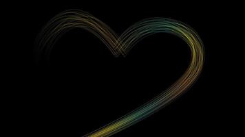 A heart is formed from illuminated lines on a black background video