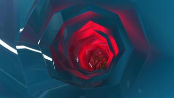 A hexagonal tunnel with various illuminations video