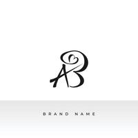 AB logo design icon with white background vector