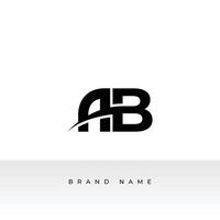 AB logo design AB icon template with white background vector