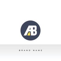 AB logo design icon template with black background vector