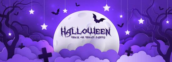 Halloween background with bats and moon vector
