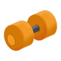 3D Yellow dumbbell on white background vector