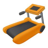 3D Treadmill machine on white background vector