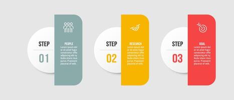 3 steps for presentation infographic template. vector