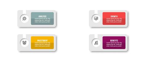 Workflow for business infographic template. vector