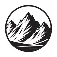 Minimalist Mountain Silhouette Icon on White Background vector