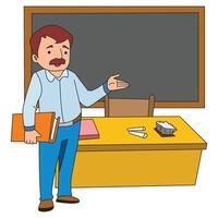 A teachers pointing block board vector