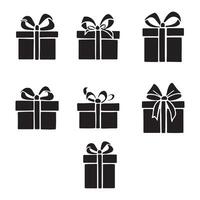 Christmas Gift Box Icon Set Outline Present Icon Collection in Format vector