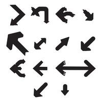 Large Black Arrow Set Icons Modern Simple Arrow Collection and Cursors vector