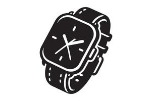 Hand Watch Silhouette Diverse Designs for Timekeeping Projects vector