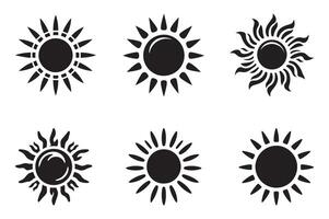 Elegant Sun Silhouette Set for Logos and Branding vector