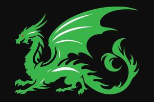Dragon Silhouette Design Fierce and Powerful Mythical Creature Art vector