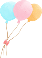 three balloons on a string with a bow png