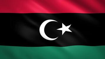 Libya flag blowing in the wind video
