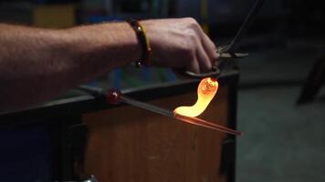 Manual processing of blown glass video