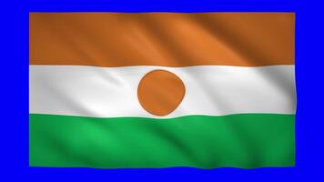 Niger flag on green screen for chroma key video