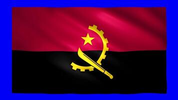Angola flag on green screen for chroma key video