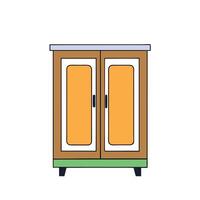 A cabinet with two doors and a handle vector