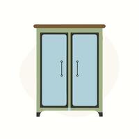 Armoire with doors and drawers vector