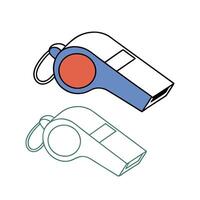 A whistle and a whistle icon on a white background vector