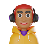 3D Render of DJ Avatar Representing Party and Clubbing Vibes Illustration png