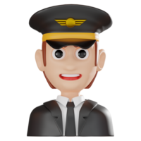 3D Render of Pilot Avatar, Cartoon Aviation Character Illustration png