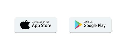 App Store and Get it on Google Play download icon buttons illustration. vector
