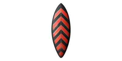 Decorative Surfboard With Chevron Pattern Isolated on Transparent Background. png