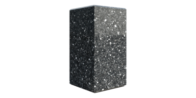 Black Rectangular Block With Speckled Texture Isolated on Transparent Background. png