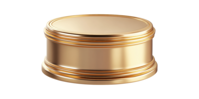Gold Round Lid With Smooth Finish Isolated on Transparent Background. png