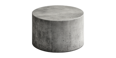 Concrete Cylinder With Smooth Surface Isolated on Transparent Background. png