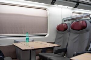 Left garbage in a train carriage photo
