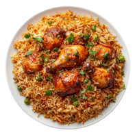 Classic Biryani With Chicken Legs Transparent Background. png