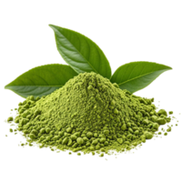 green tea powder isolated on transparent background png