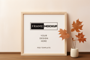 Frame Mockup On Table psd