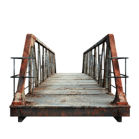an old rusty bridge with no railings transparent background png
