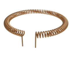 3D copper Induction heating coil, electric electronics part instrument for engineering assembling, or repair on transparent background png