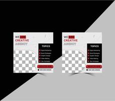 Digital marketing agency and corporate social media post or square web banner template vector
