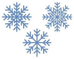 Flat icon of snowflake winter blue silhouette isolated on white background vector