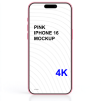 Pink smartphone mockup on white background with reflection psd