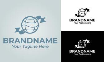 Global Ribbon Logo Design for Event Decoration and Branding vector